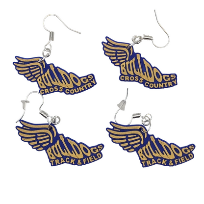 Bulldog Track & Field and Cross Country Earrings