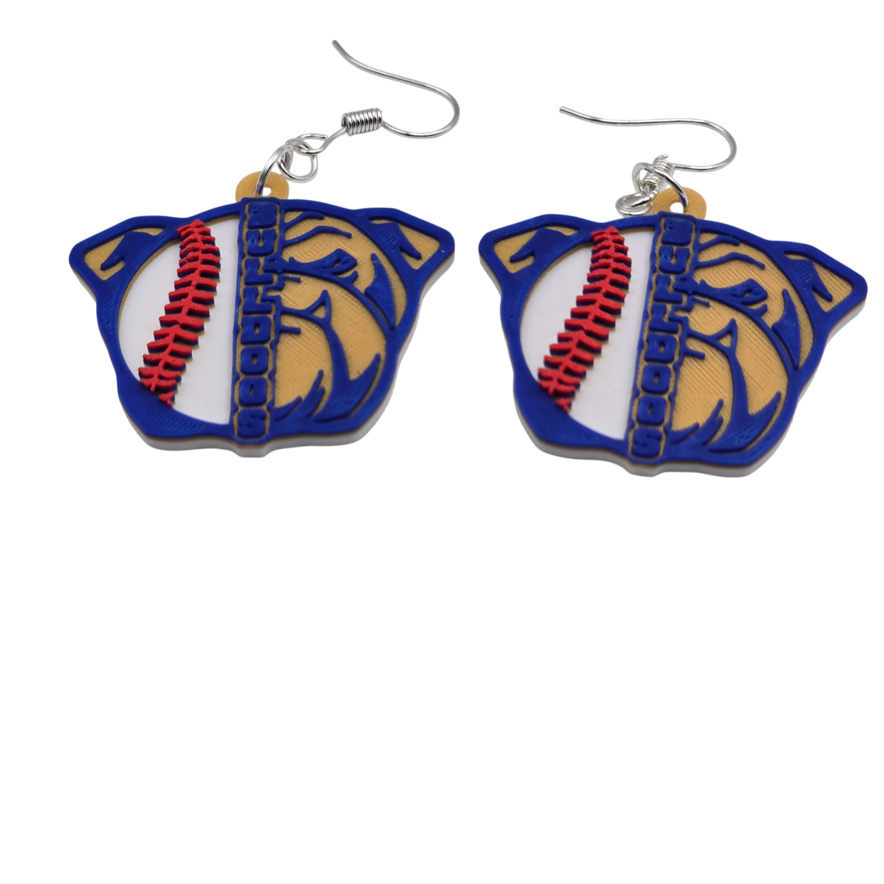 Bulldog Baseball Earrings