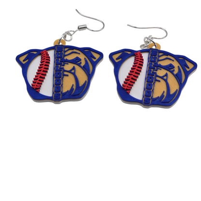 Bulldog Baseball Earrings