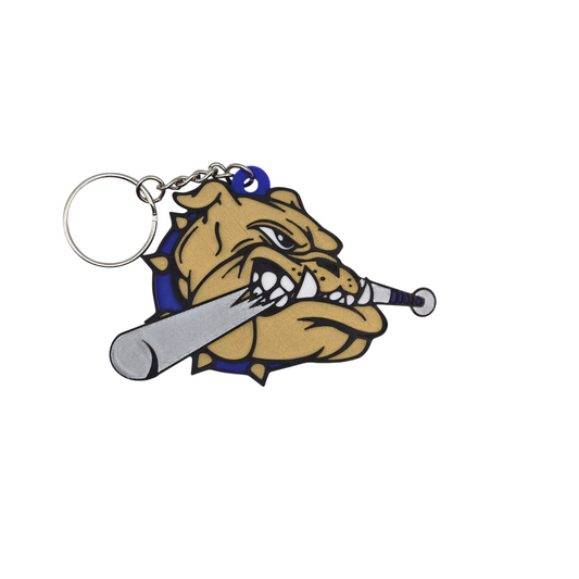 Bulldog Baseball Keychains