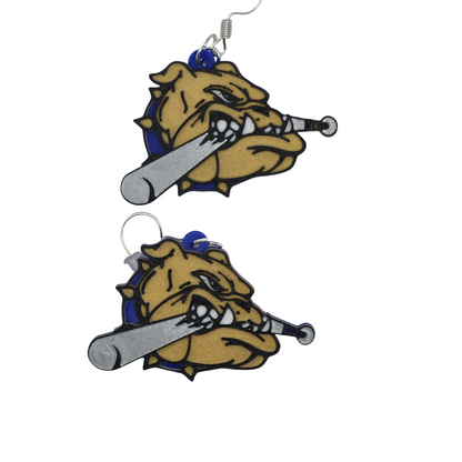 Bulldog Baseball Earrings