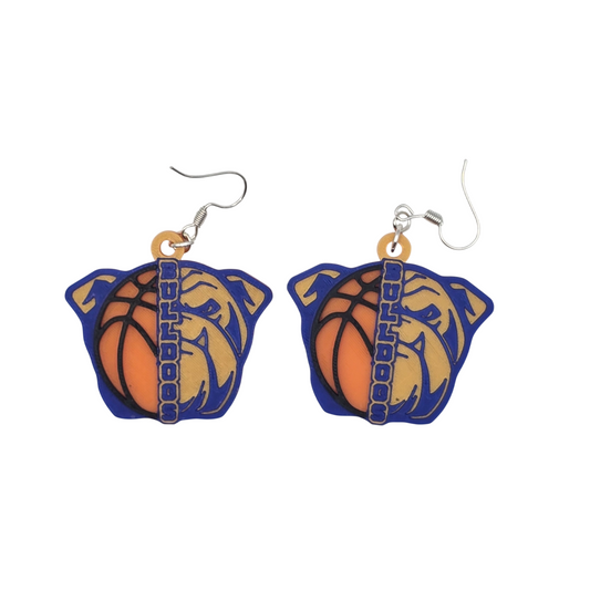 Bulldog Basketball Earrings