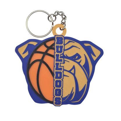 Bulldog Basketball Keychains