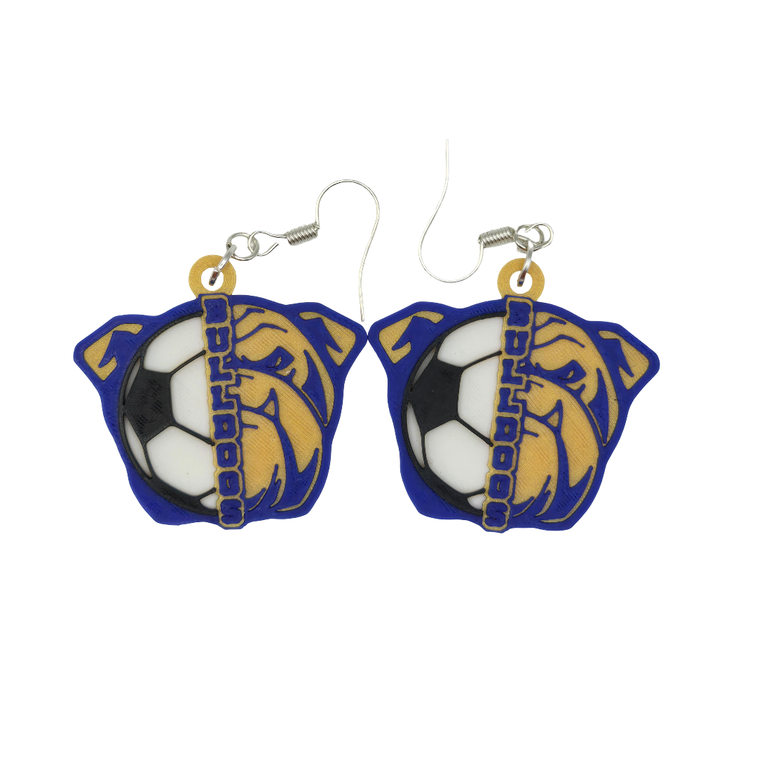 Bulldog Soccer Earrings