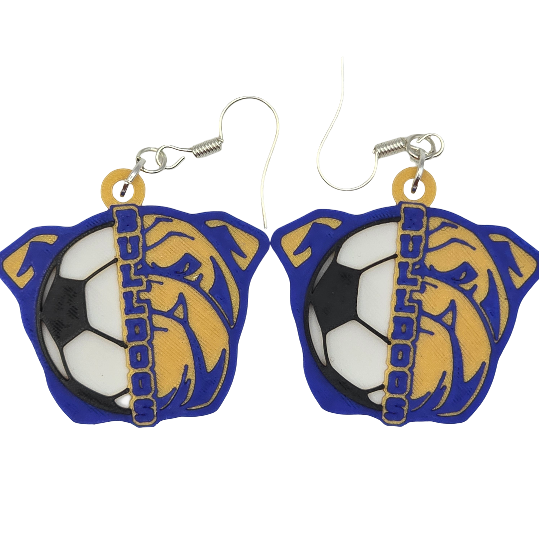 Bulldog Soccer Earrings