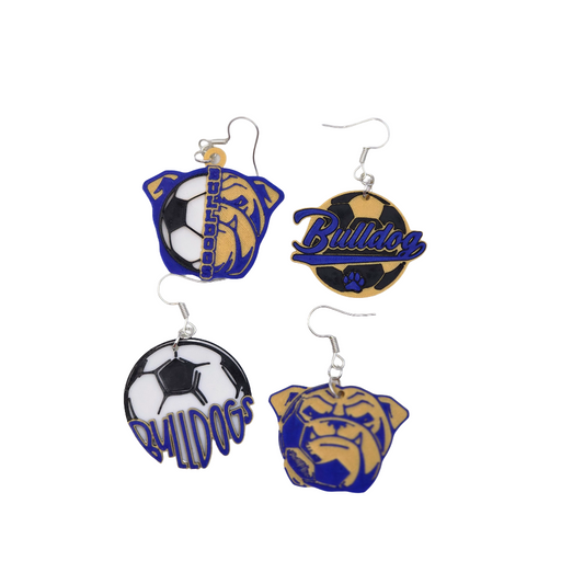Bulldog Soccer Earrings