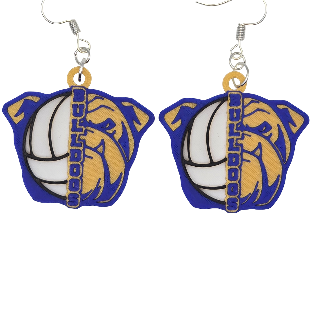 Bulldog Volleyball Earrings