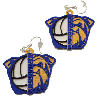 Bulldog Volleyball Earrings