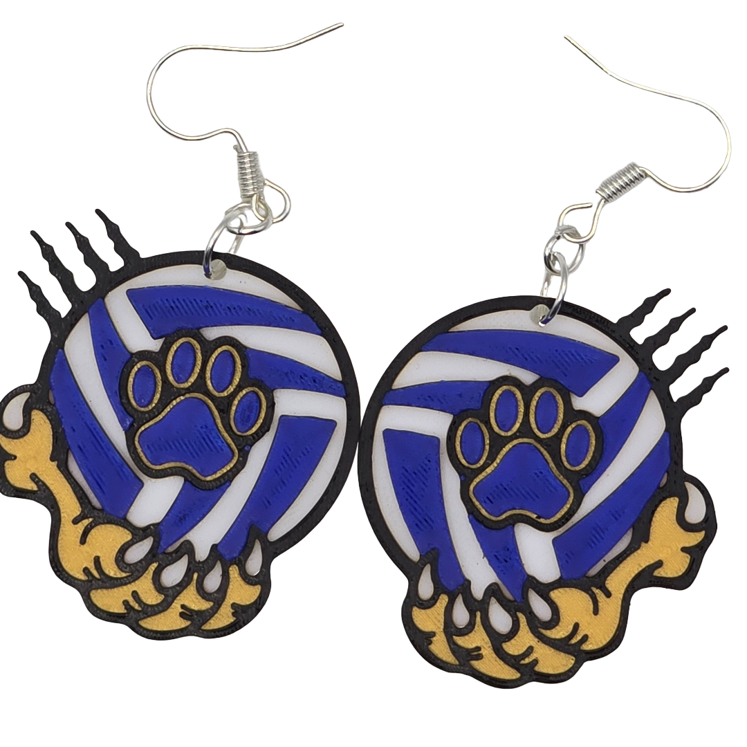 Bulldog Volleyball Earrings