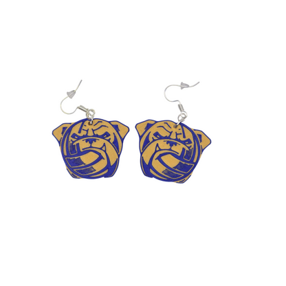 Bulldog Volleyball Earrings