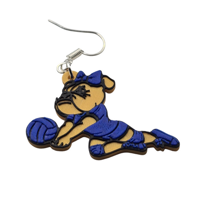 Bulldog Volleyball Earrings