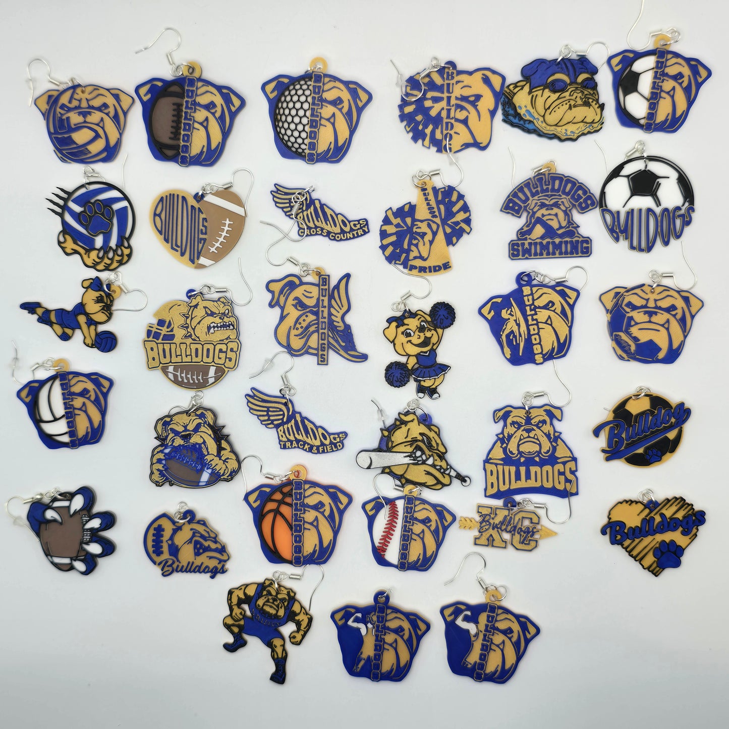 Bulldog Spirit Earrings (33 pairs!)