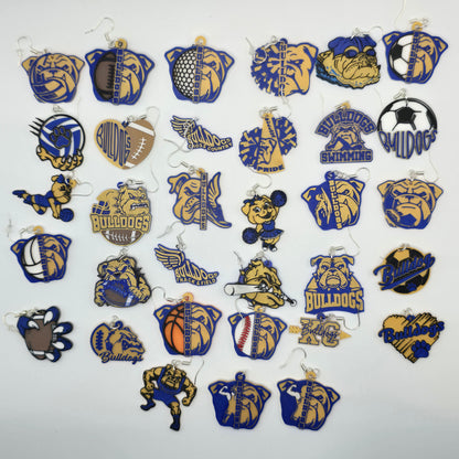 Bulldog Spirit Earrings (33 pairs!)