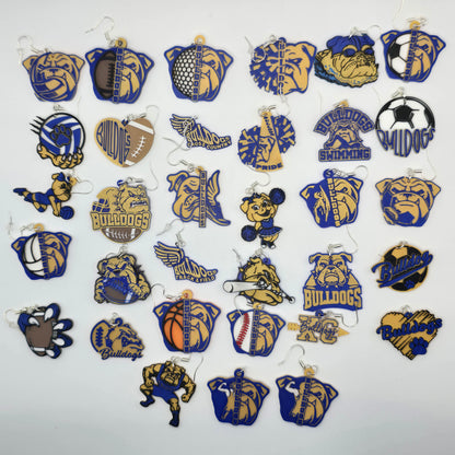 Bulldog Spirit Earrings (33 pairs!)