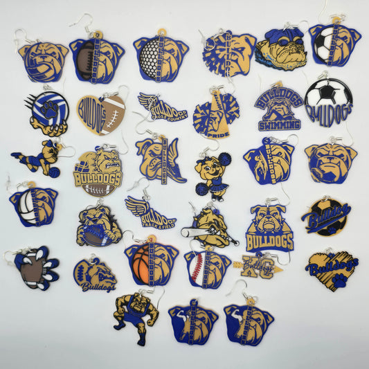 Bulldog Spirit Earrings (33 pairs!)