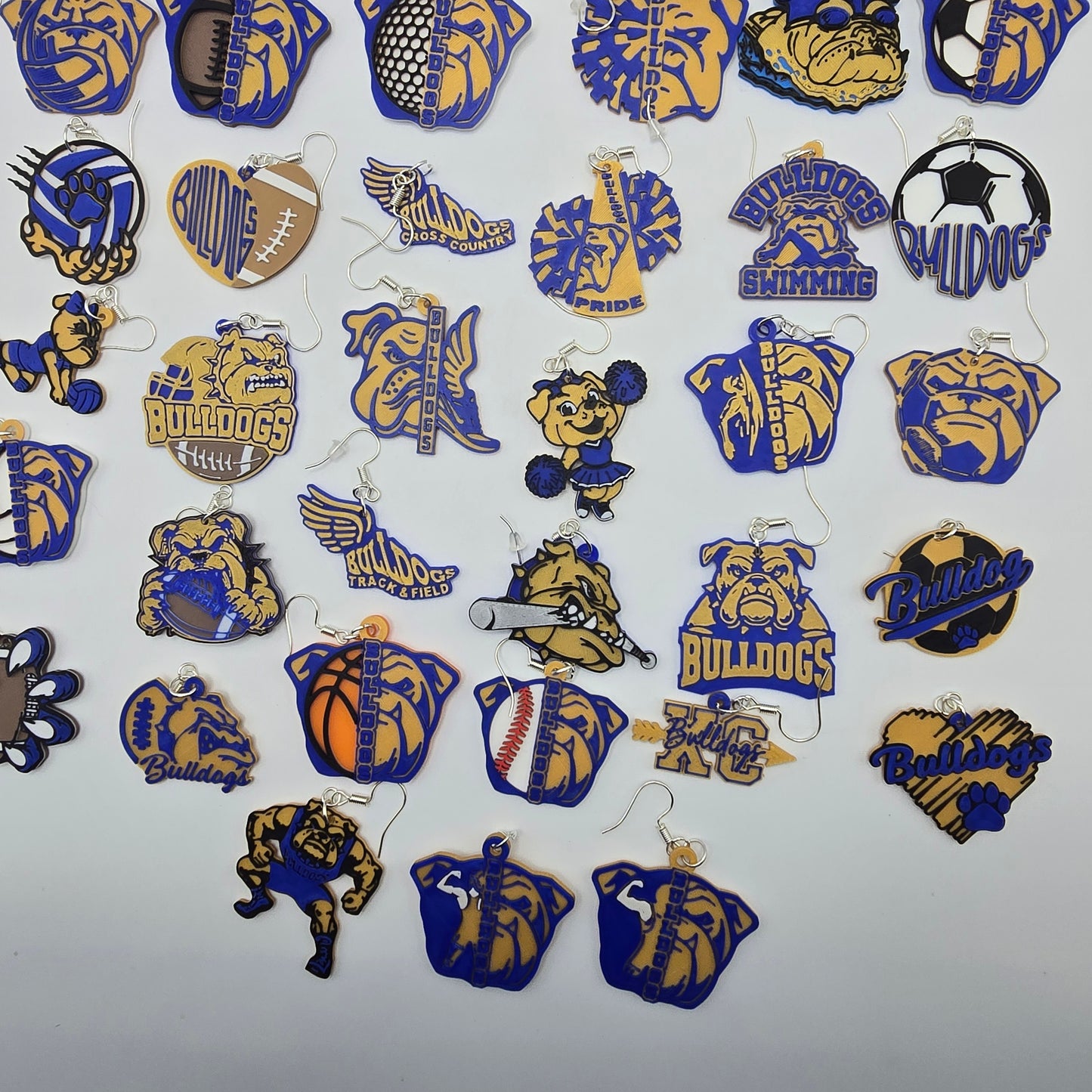 Bulldog Spirit Earrings (33 pairs!)