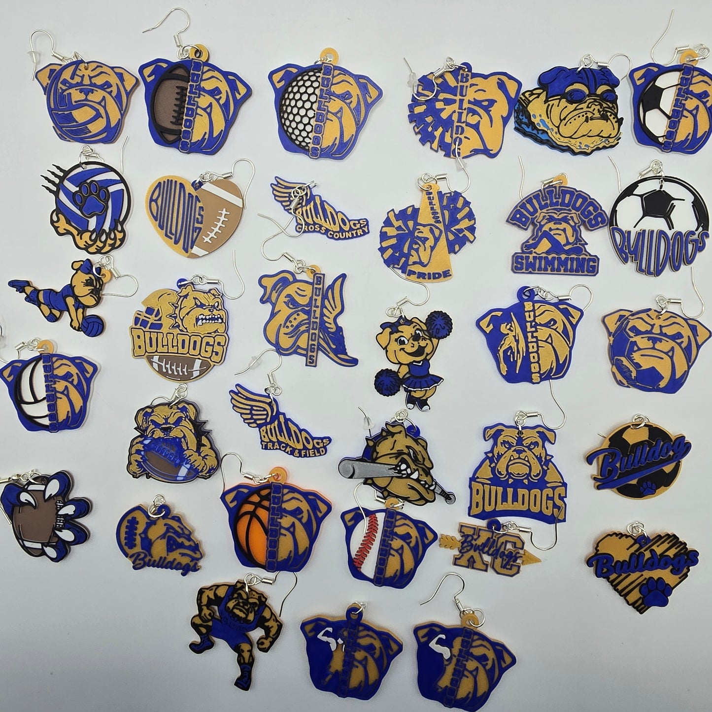 Bulldog Spirit Earrings (33 pairs!)