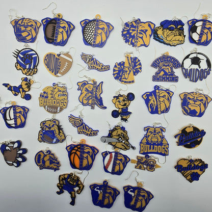 Bulldog Spirit Earrings (33 pairs!)