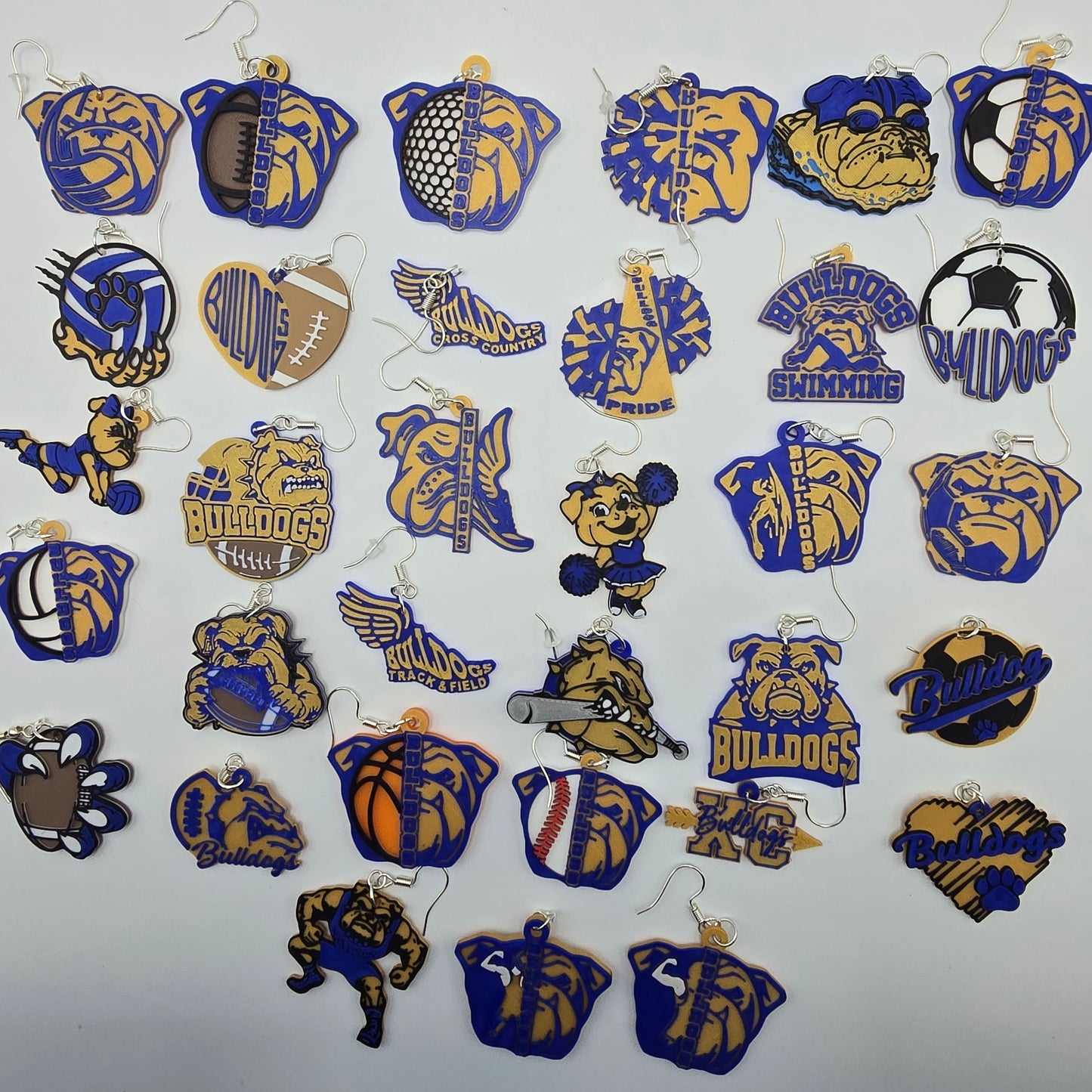 Bulldog Spirit Earrings (33 pairs!)