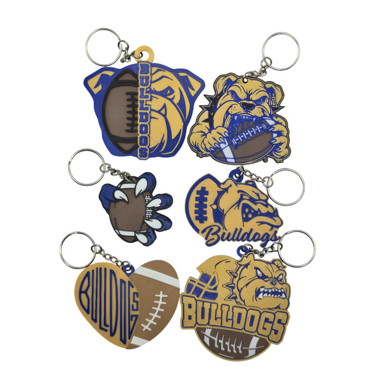 Bulldog Football Keychains