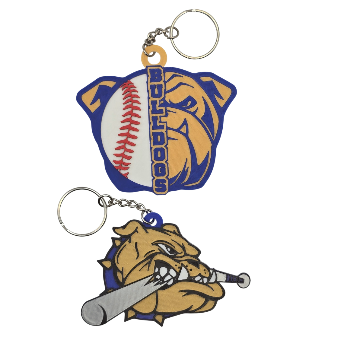 Bulldog Baseball Keychains