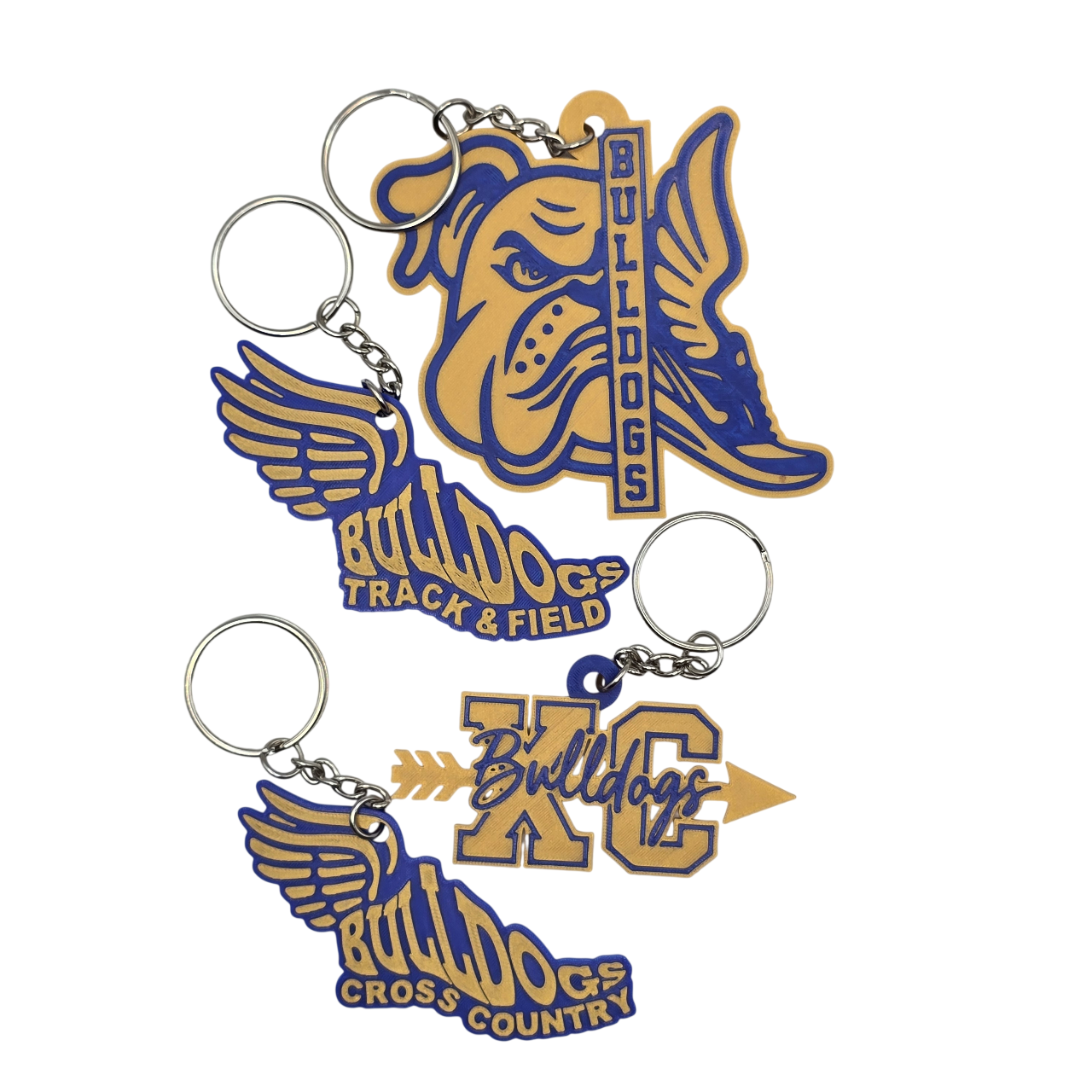 Bulldog Track & Field + Cross Country Keychains