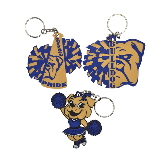Bulldog Cheer Keychains