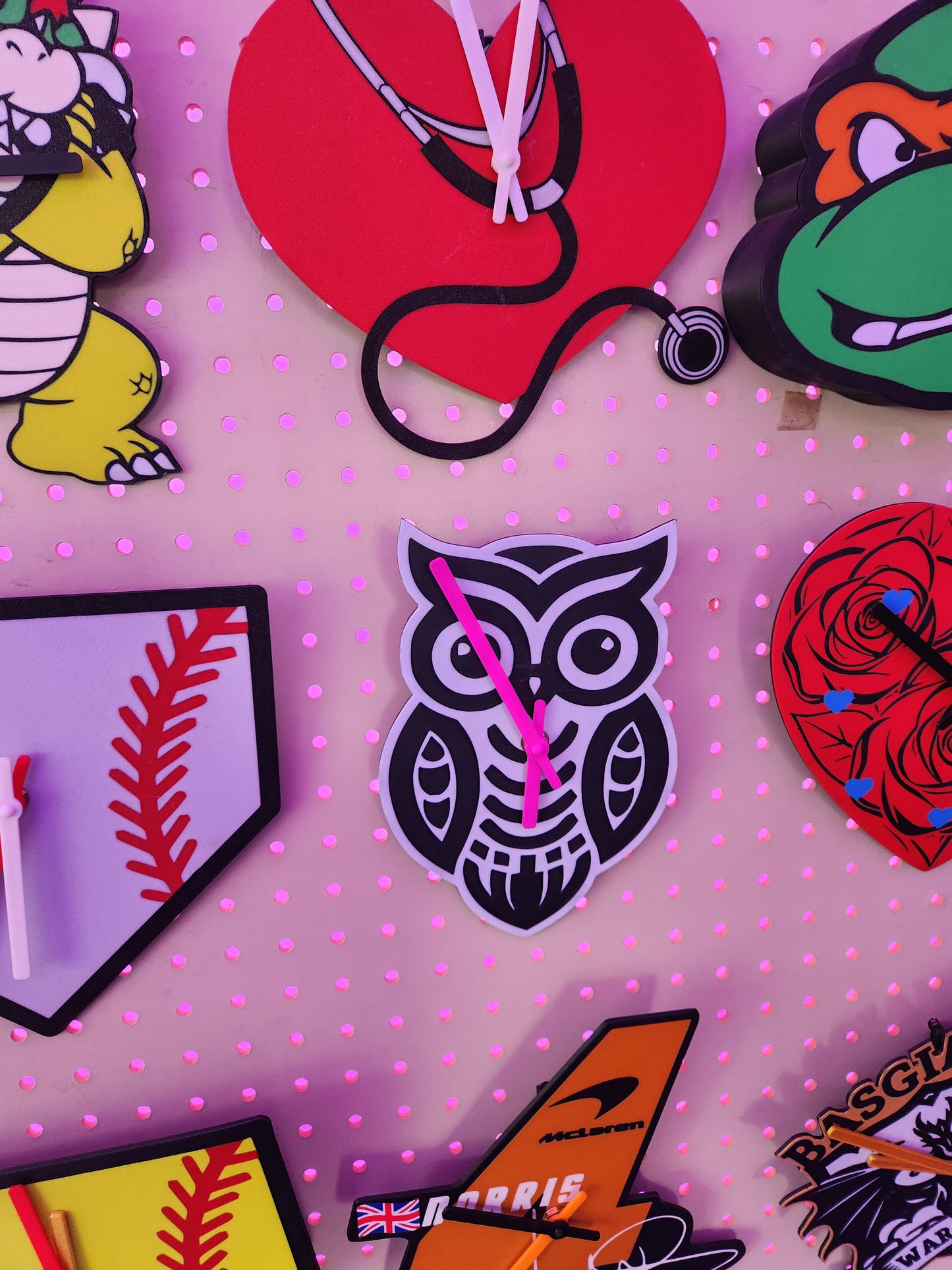 Owl Tribal Clock 3D Printed