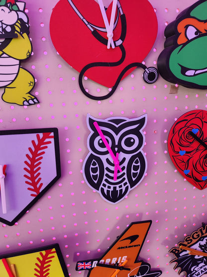 Owl Tribal Clock 3D Printed