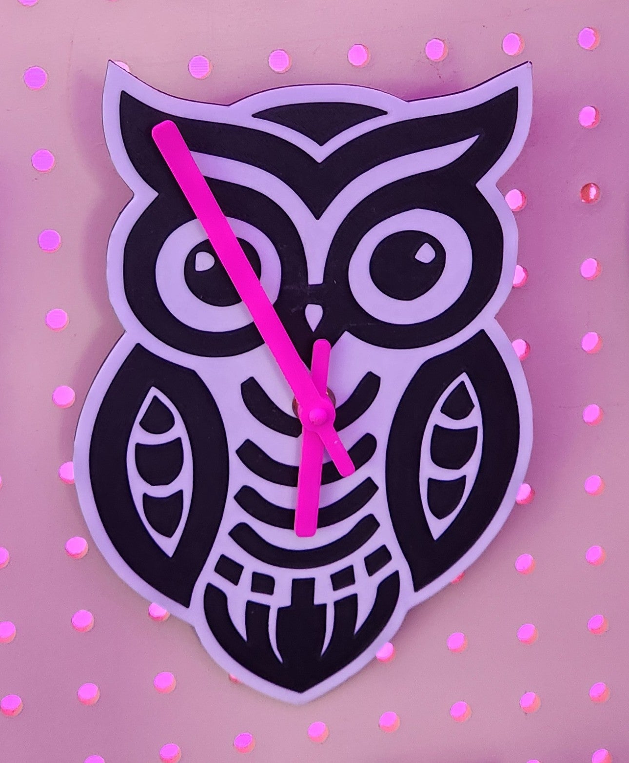 Owl Tribal Clock 3D Printed