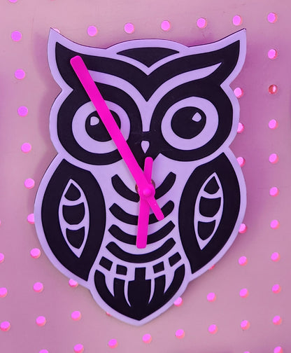 Owl Tribal Clock 3D Printed