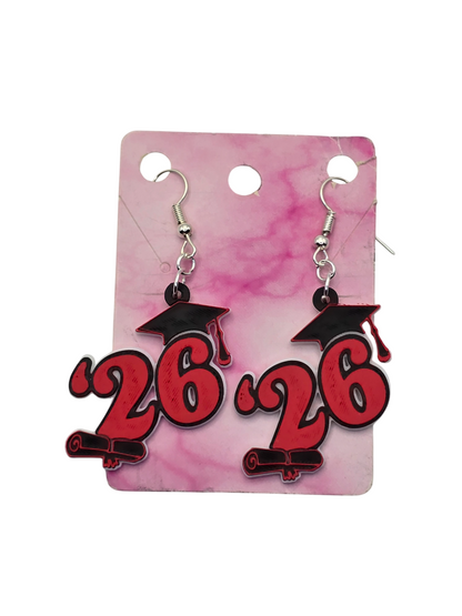'26 Graduation Cap Earrings