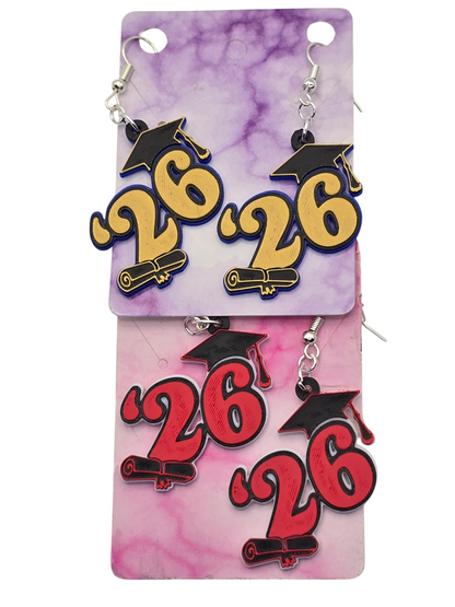 '26 Graduation Cap Earrings