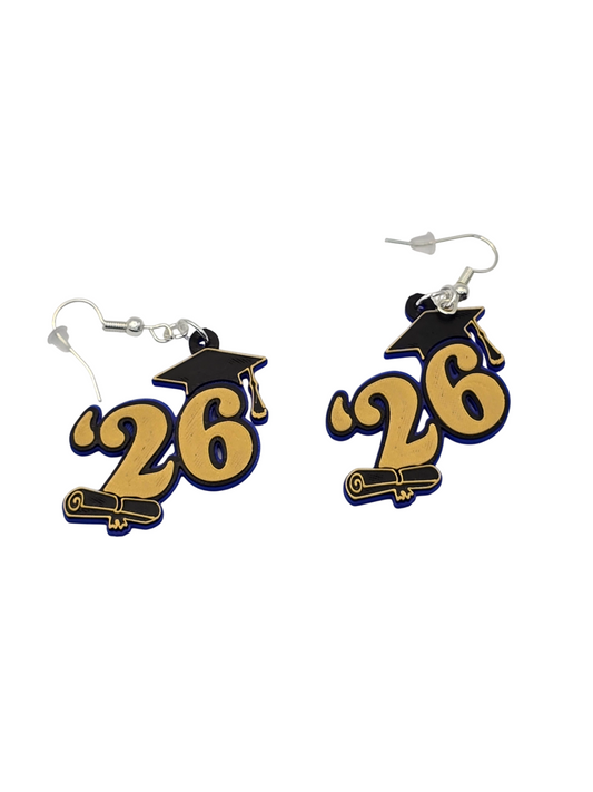 '26 Graduation Cap Earrings
