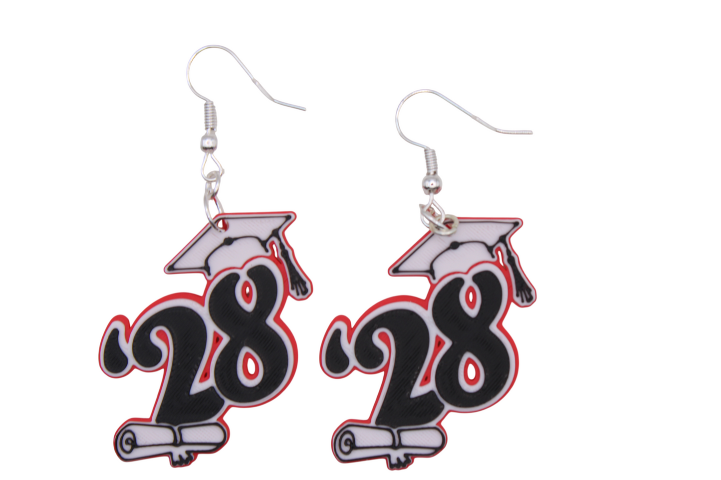'28 Graduation Cap Earrings