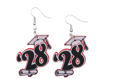 '28 Graduation Cap Earrings