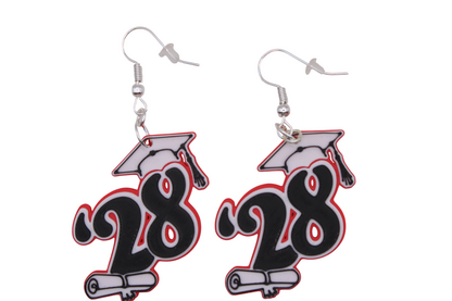 '28 Graduation Cap Earrings