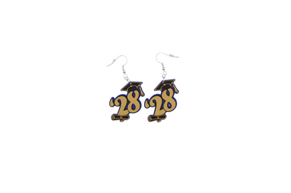 '28 Graduation Cap Earrings