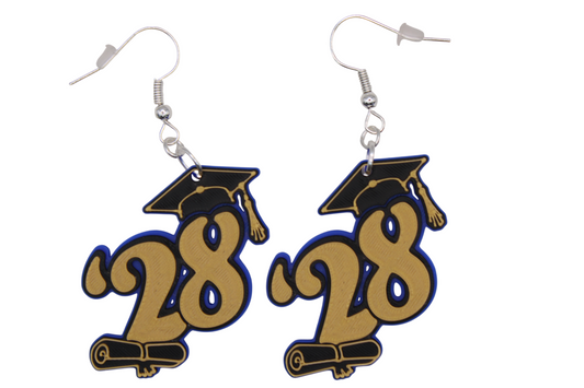'28 Graduation Cap Earrings