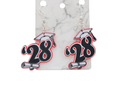 '28 Graduation Cap Earrings