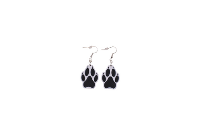 Wolf Paw Sunken Earrings - 3D Printed