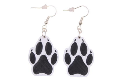 Wolf Paw Sunken Earrings - 3D Printed