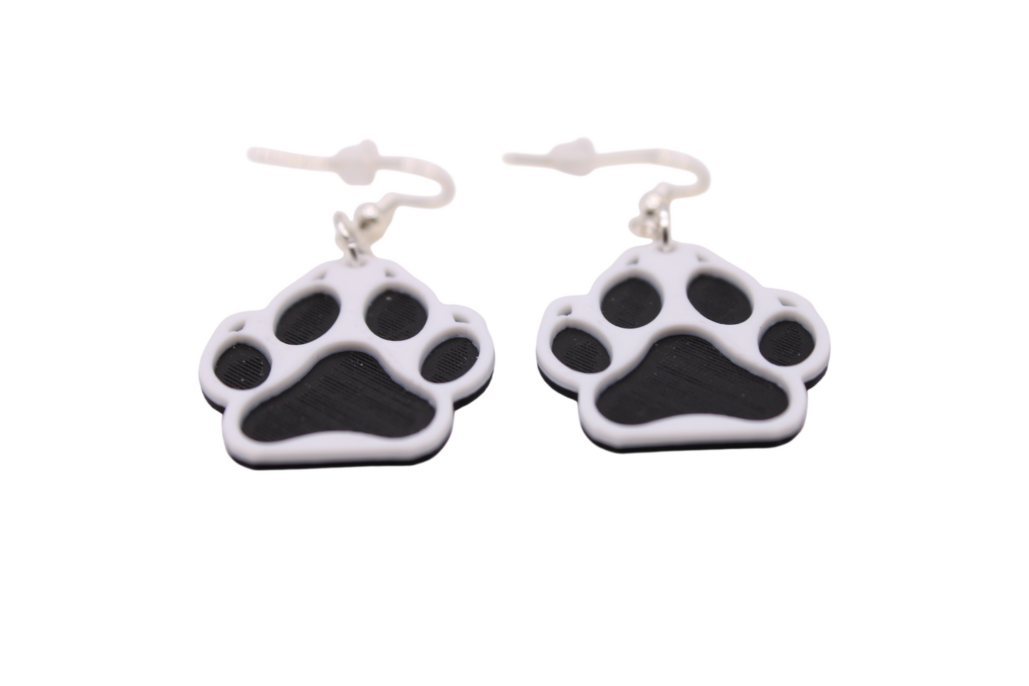 Wolf Paw Sunken Earrings - 3D Printed