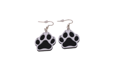 Wolf Paw Sunken Earrings - 3D Printed