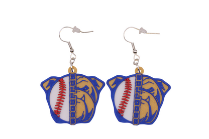Bulldog Baseball Earrings