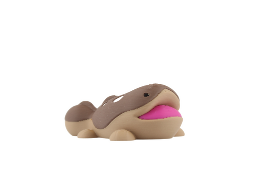 3D-printed brown Clodsire Pokemon figure with open mouth, sitting on a plain white background