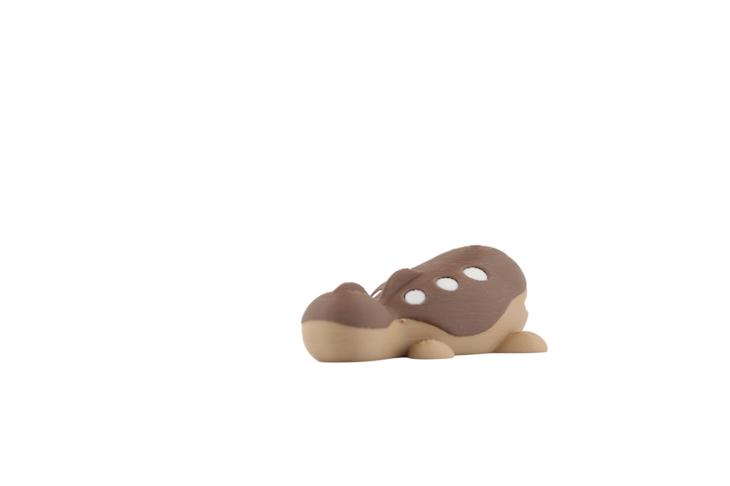 3D-printed brown Clodsire Pokemon figure with open mouth, sitting on a plain white background