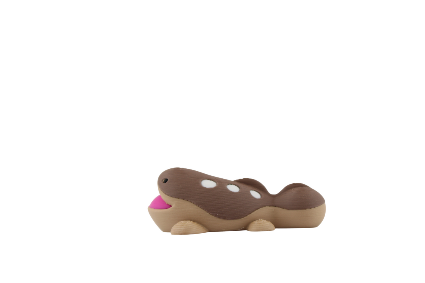 3D-printed brown Clodsire Pokemon figure with open mouth, sitting on a plain white background