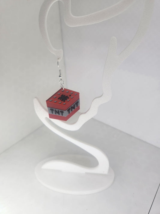 8-Bit TNT Earrings - 3D Printed