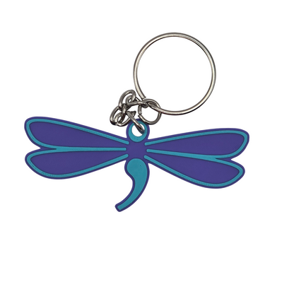 Dragonfly Semicolon Keychain